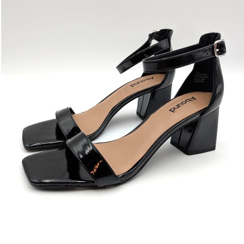 Abound Finn Ankle Strap Heel Sandal Open Toe Women's Black Size US7.5M EU38